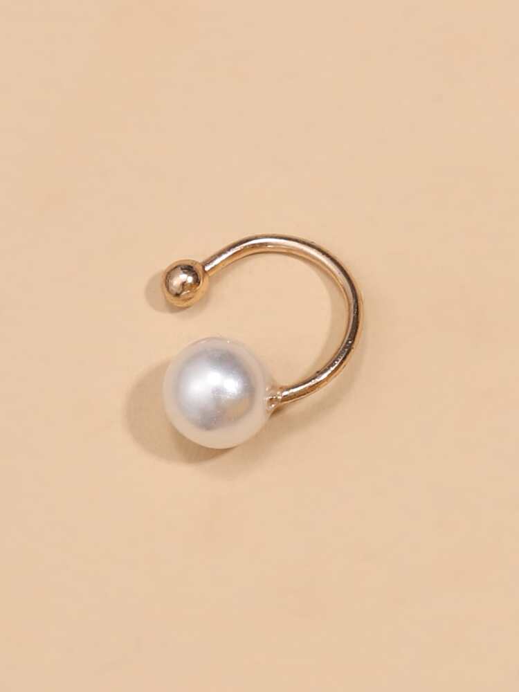 1pc Faux Pearl Decor Ear Cuff picture 3