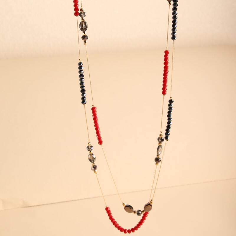 

Beaded Layered Necklace, Multicolor