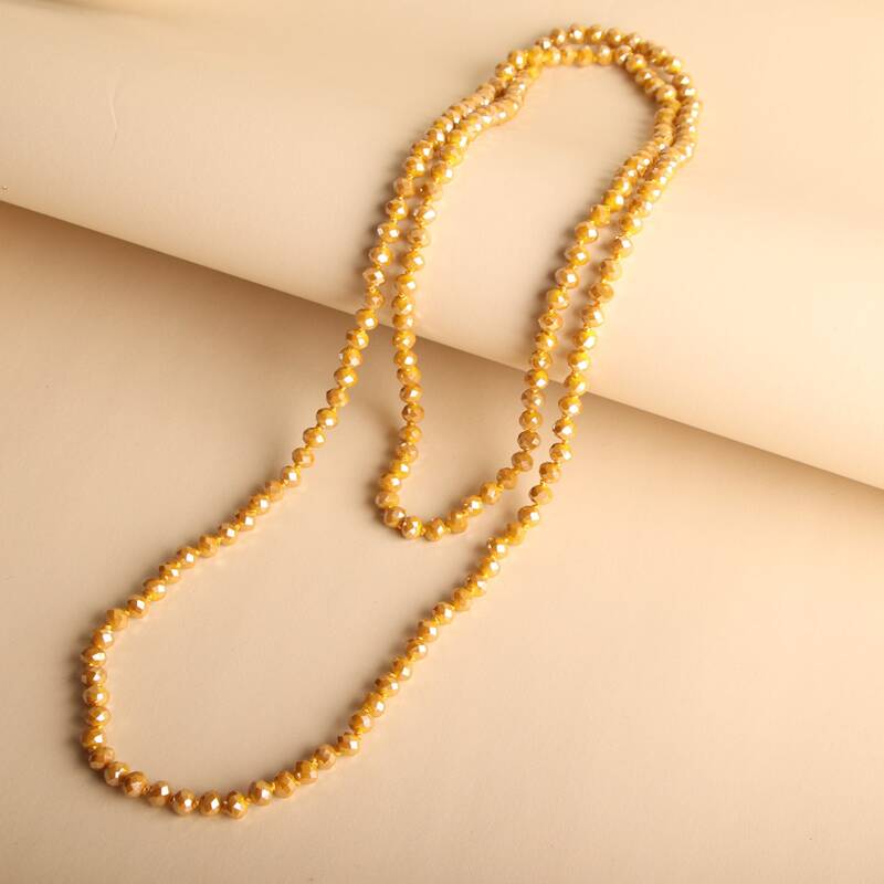

1pc Beaded Necklace, Yellow