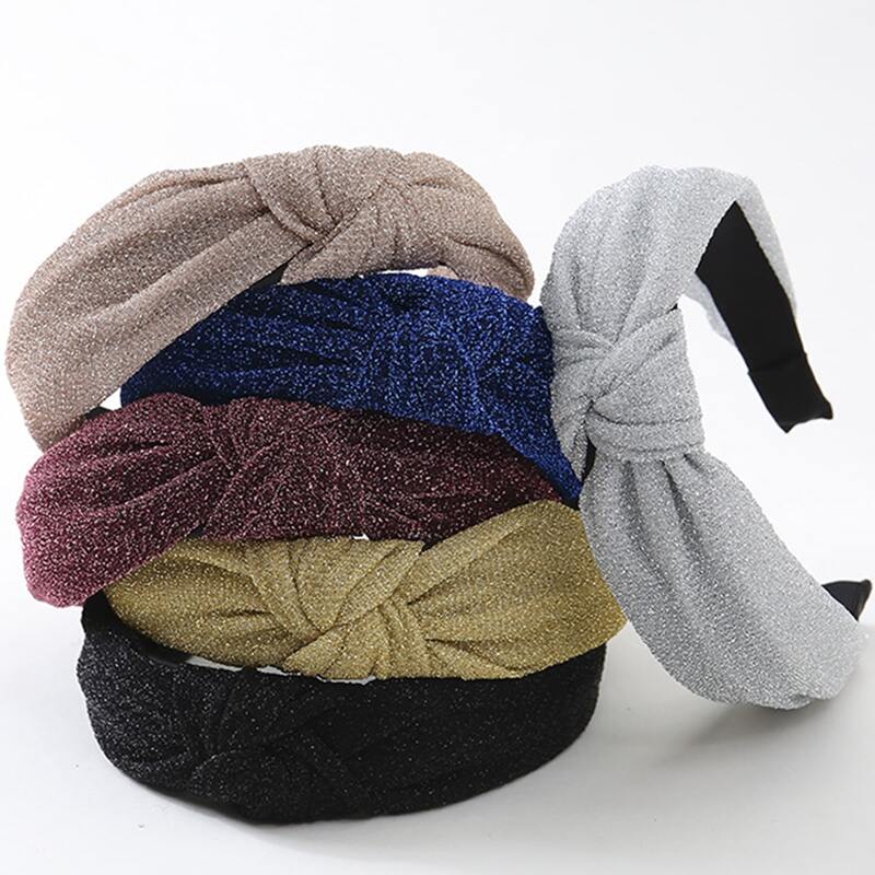 

2pcs Random Glitter Knot Headband, Multicolor