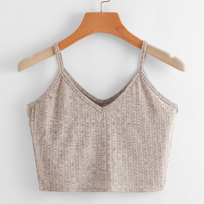 

Ribbed Crop Cami Top, Khaki