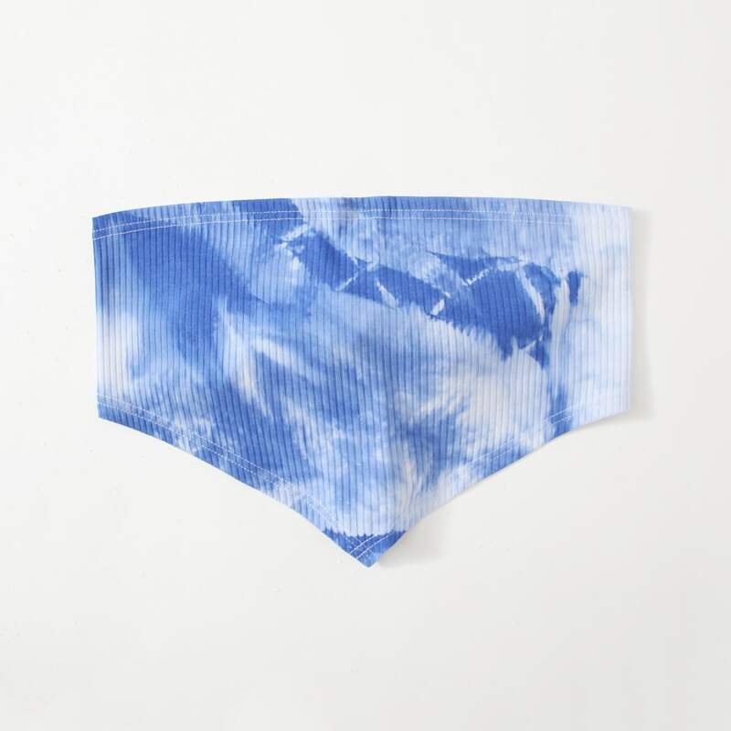 

Tie Dye Crop Bandana Tube Top, Blue