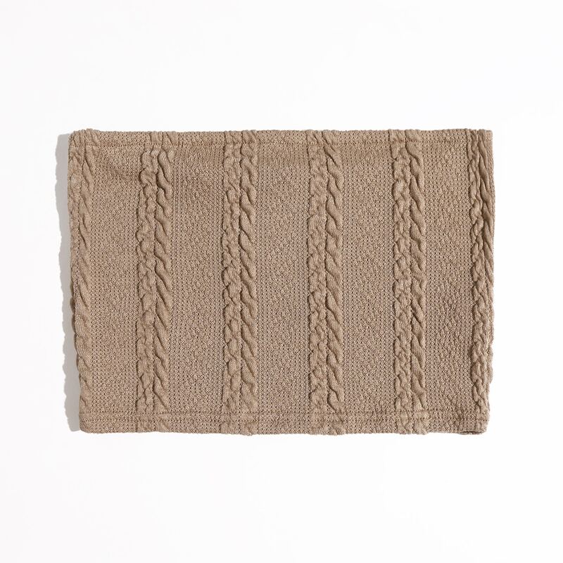 

Cable Knit Crop Tube Top, Khaki