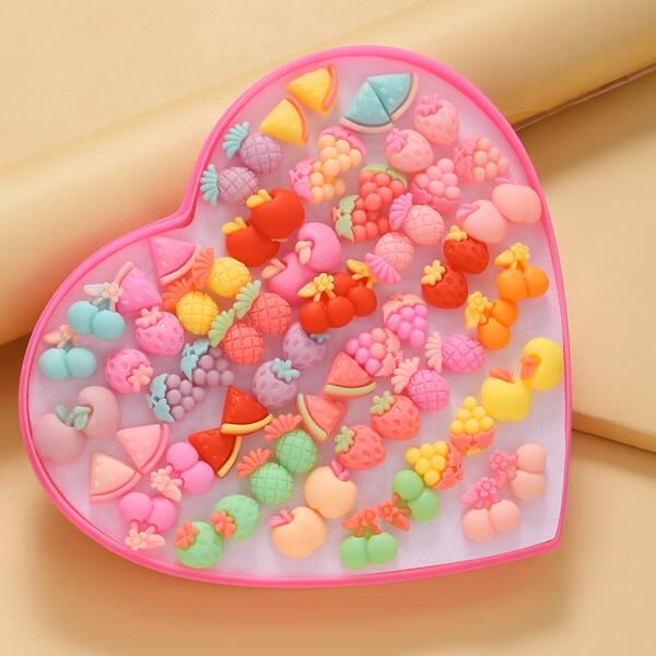 

Серьги-гвоздики в форме фруктов 36 пар, Многоцветный