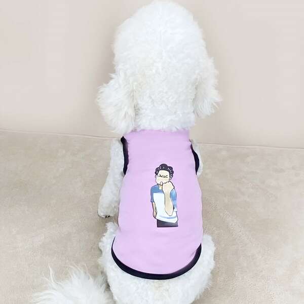 

Cartoon Graphic Pet Tank, Purple