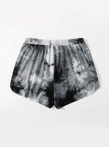 SHEIN EZwear 結飾腰紮染短褲 - 彩色 - 查看 2