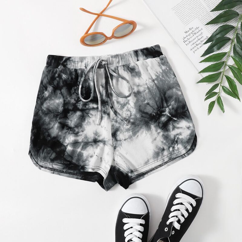 

Knot Waist Tie Dye Shorts, Multicolor