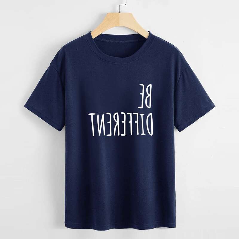 

Letter Graphic Tee, Navy blue