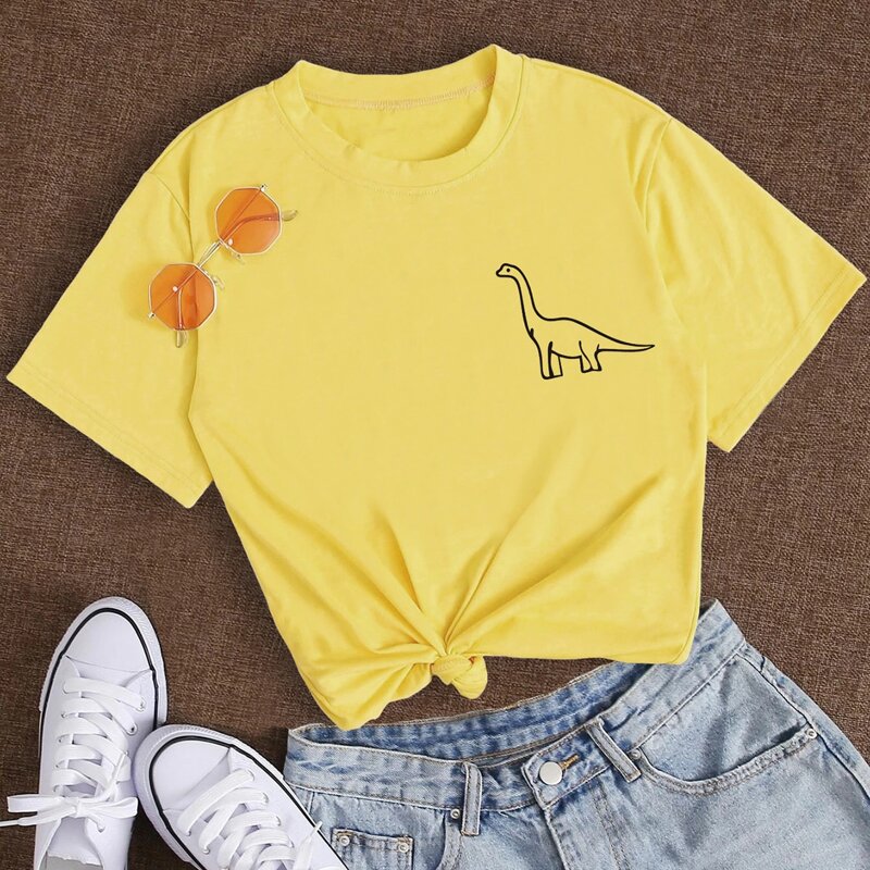 

Cartoon Dinosaur Tee, Yellow
