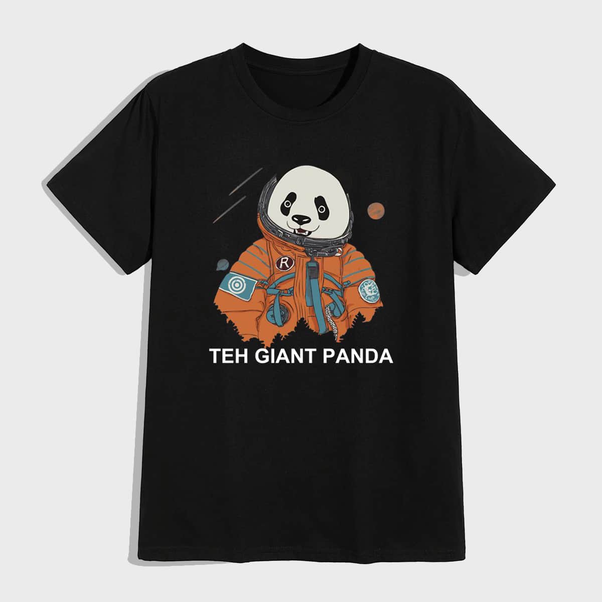 

Guys Letter Panda Graphic Tee, Black