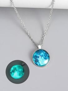 Vòng cổ quyến rũ tròn dạ quang thời trang và phổ biến dành cho nam giới làm quà tặng trang sức và cho vẻ ngoài sành điệu - Bạc - Xem 2