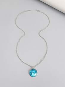 Vòng cổ quyến rũ tròn dạ quang thời trang và phổ biến dành cho nam giới làm quà tặng trang sức và cho vẻ ngoài sành điệu - Bạc - Xem 3