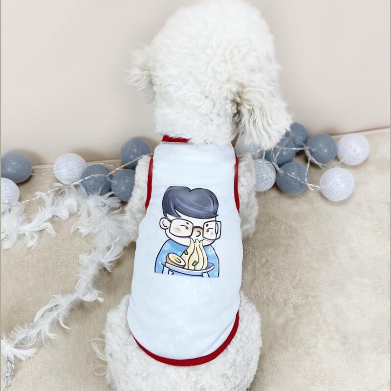 

Cartoon Graphic Pet Tank Top, White
