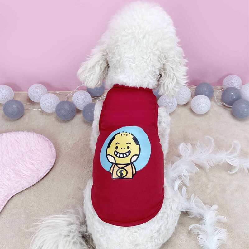 

Cartoon Graphic Pet Tank Top, Red