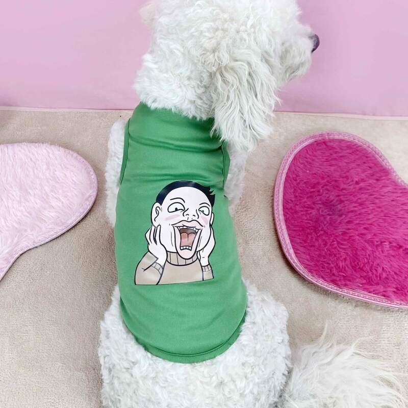 

Cartoon Graphic Pet Tank Top, Green
