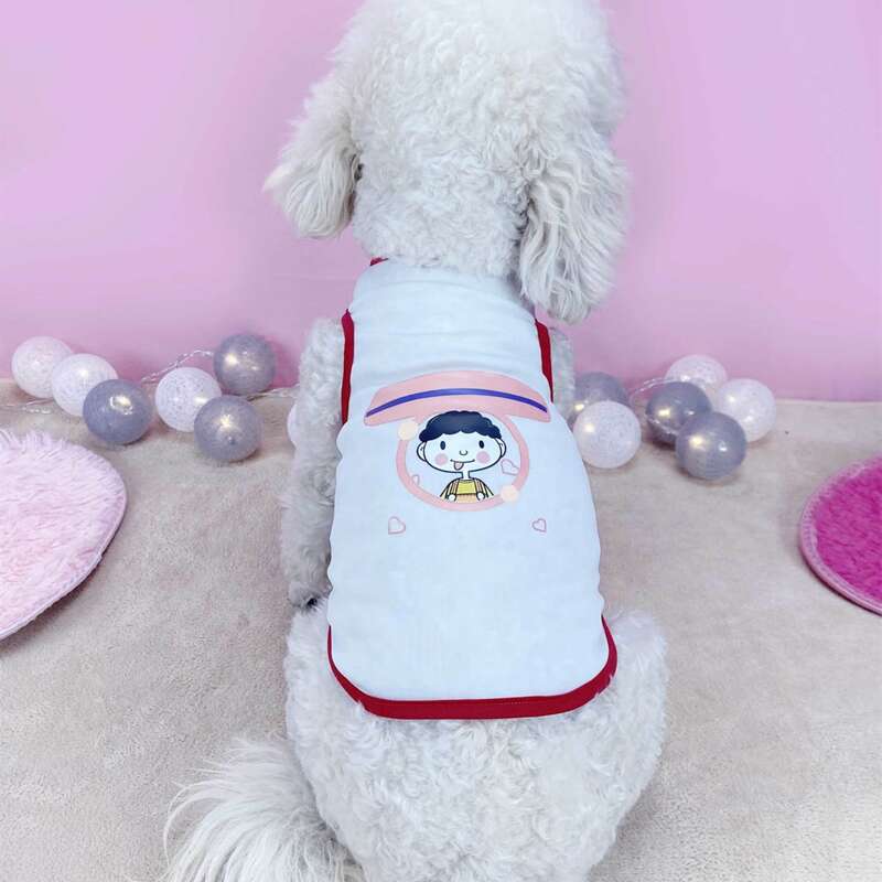 

Cartoon Graphic Pet Tank Top, White