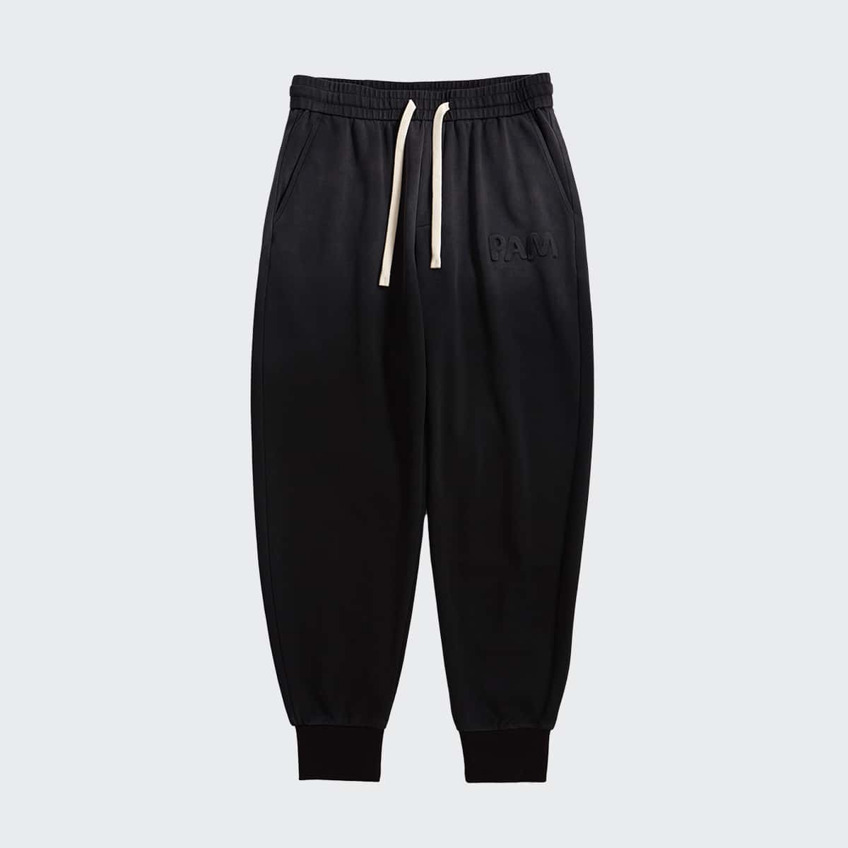 

Guys Drawstring Waist Letter Patch Sweatpants, Black