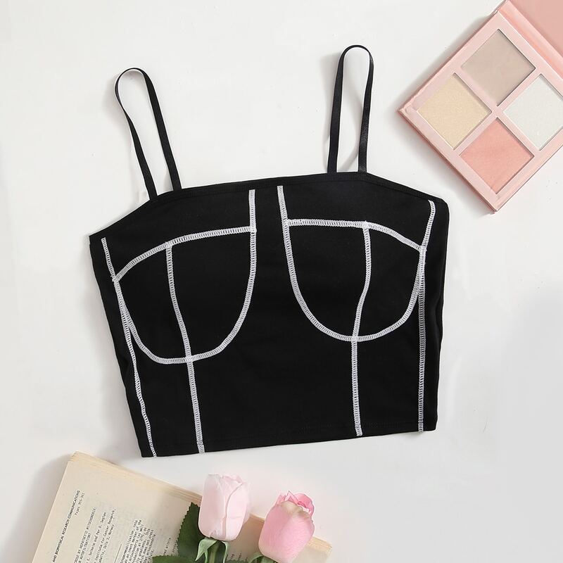 

Solid Longline Bralette, Black