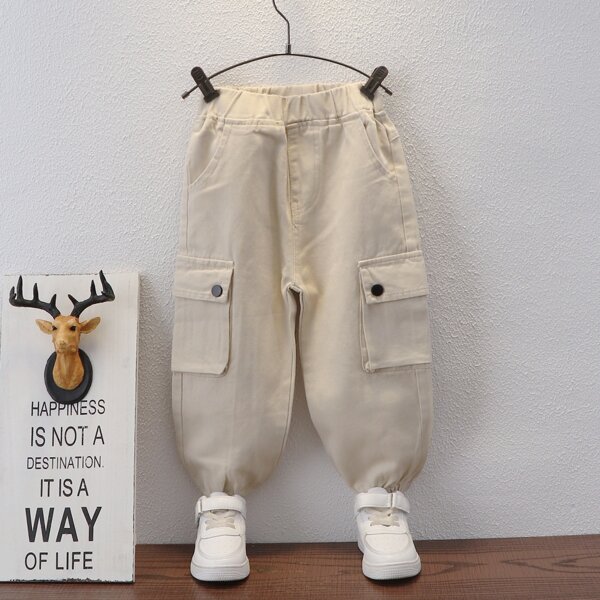 

Toddler Boys Flap Pocket Cargo Pants, Beige