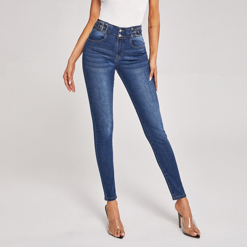 

High Waist Skinny Jeans, Dark wash