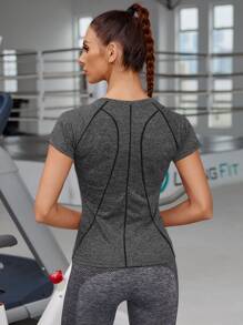 Easithlete Camiseta deportiva de manga raglán de space dye - Gris Oscuro - Ver 2