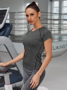 Easithlete Camiseta deportiva de manga raglán de space dye - Gris Oscuro - Ver 3