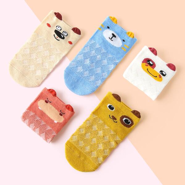 

Детские носки с мультипликационным рисунком 5 пар, Многоцветный