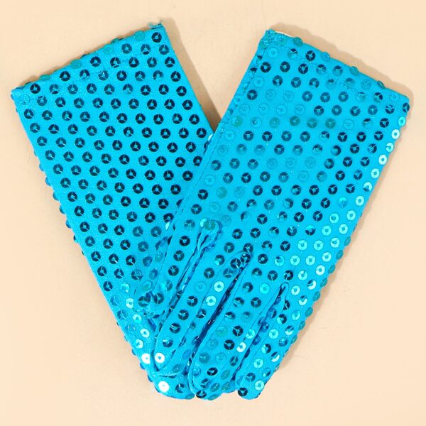 

Girls Sequin Decor Gloves, Blue