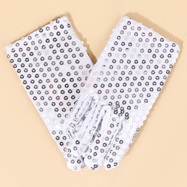 

Toddler Girls Sequin Decor Gloves, White