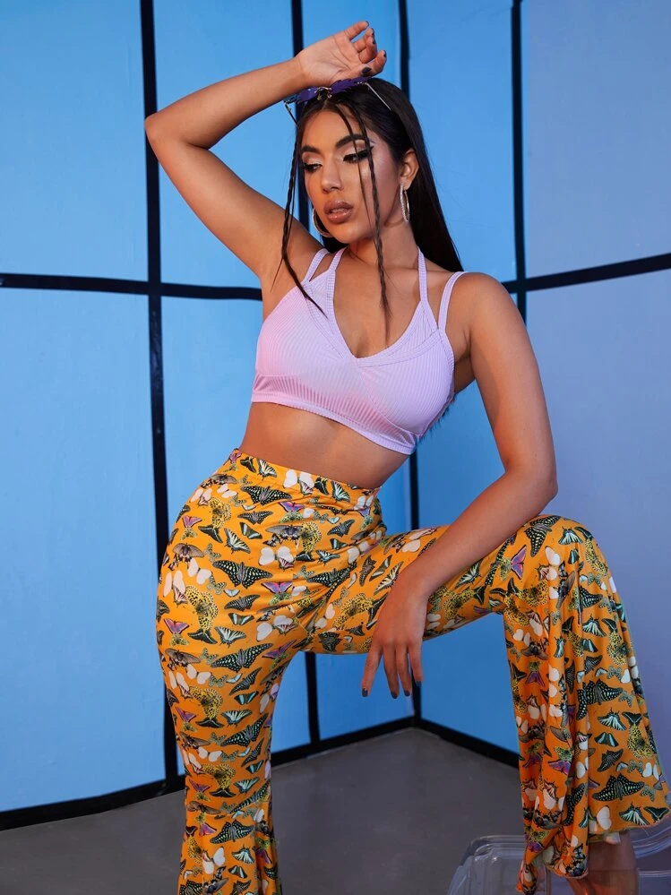 SHEIN Unity Gân đan áo ngắn cổ tròn - Màu Lilac Tím - Xem 3