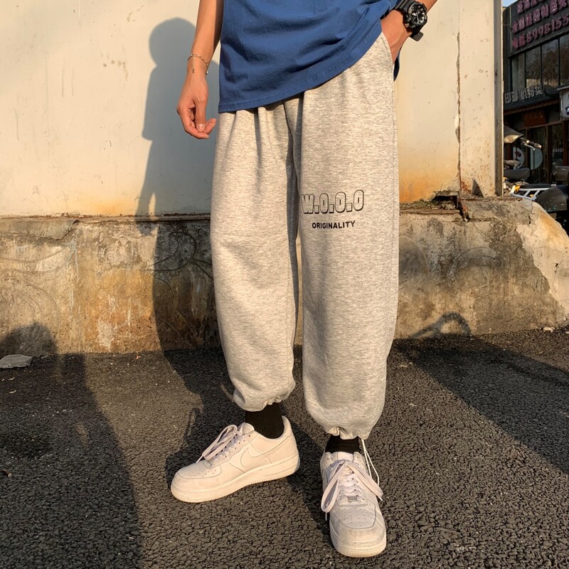 

Guys Letter Graphic Drawstring Hem Sweatpants, Grey