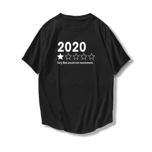 

Men Slogan And Star Print Tee, Black