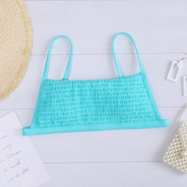 

Smocked Bikini Top, Mint blue
