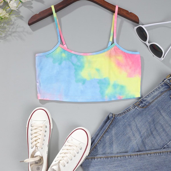

Tie Dye Crop Cami Top, Multicolor