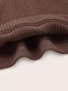 Muchica Đầu dây treo đan có gân trơn - Màu nâu Sô-cô-la - Xem 3