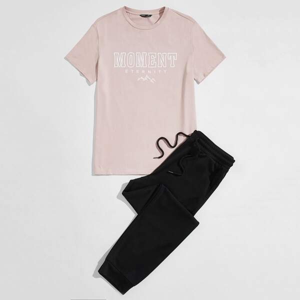 

Мужские спортивные брюки и футболка с оригинальным принтом, Многоцветный