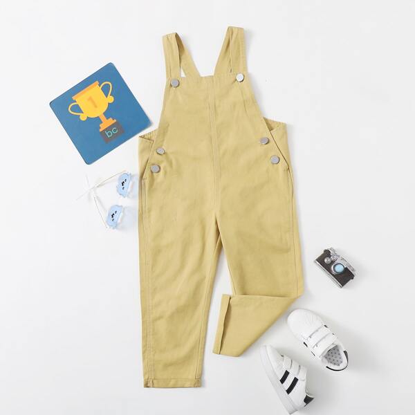 

Toddler Boys Pocket Patched Denim Overall, Khaki