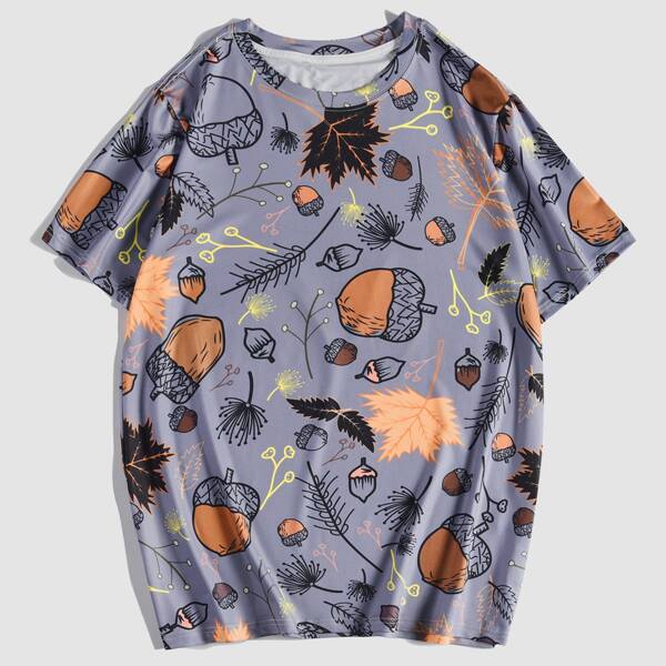 

Men Allover Print Short Sleeve Tee, Multicolor