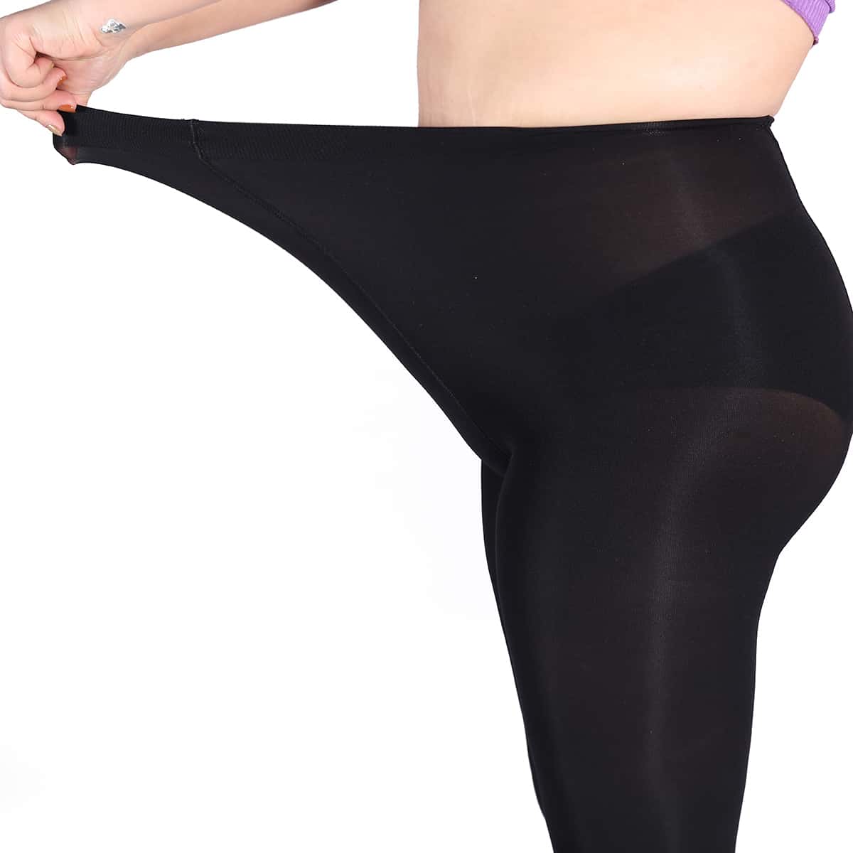 

600D Plus Solid Mesh Tight, Black