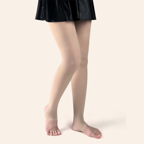 

Plain Stirrup Tights, Apricot