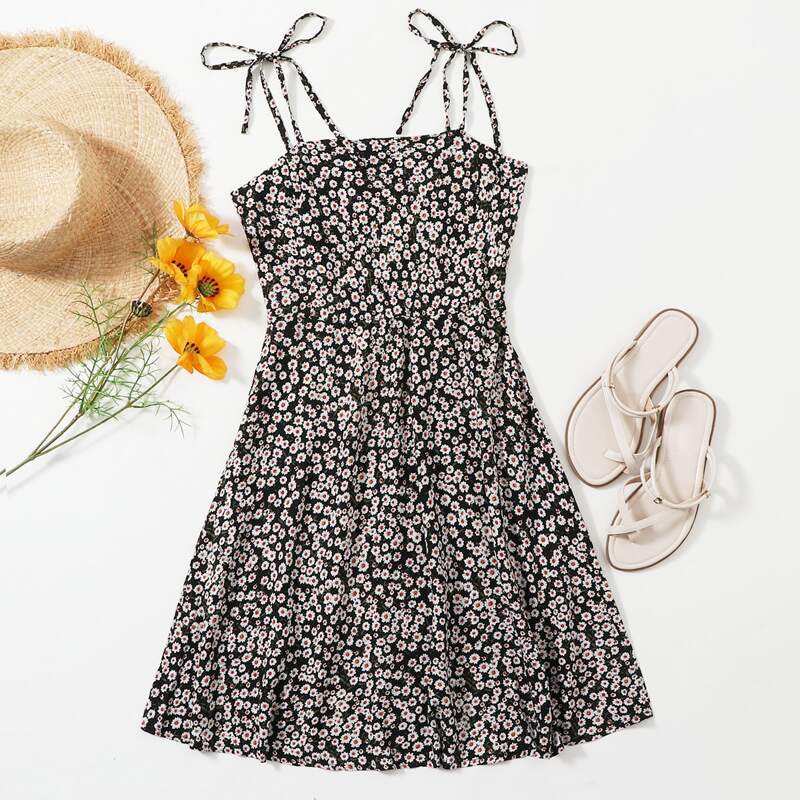 

Ditsy Floral Cami Dress, Black