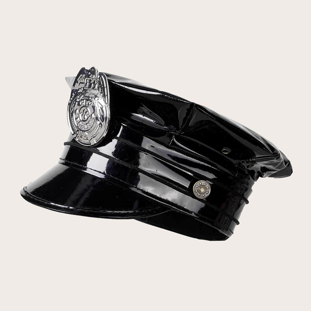 

Badge Decor Baker Boy Cap, Black