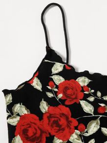 SHEIN Privé 花卉生菜邊包臀洋裝 - 彩色 - 查看 4