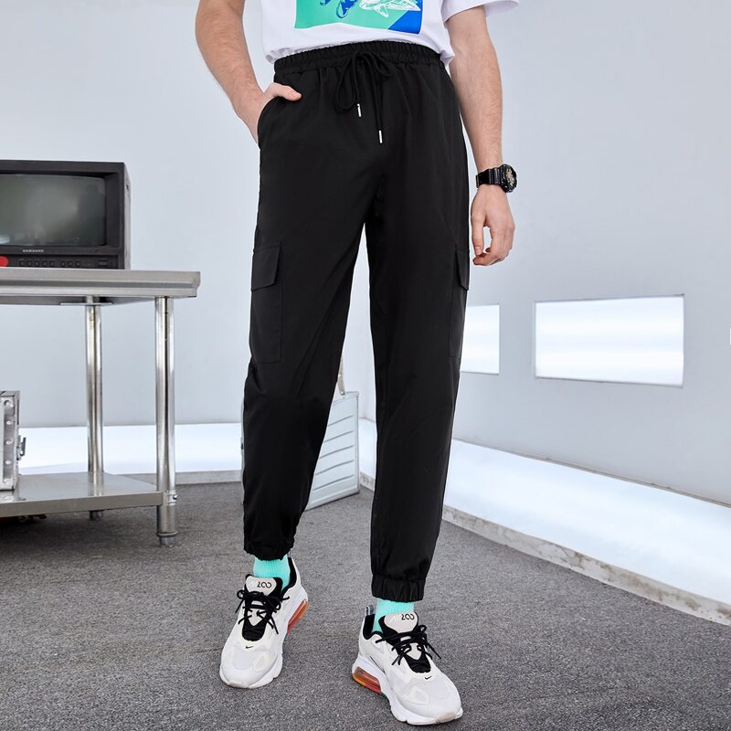 

Guys Drawstring Cargo Joggers, Black