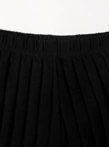 Muchica Lettuce Trim Cami Top & Cycling Shorts Set - Black - View 5