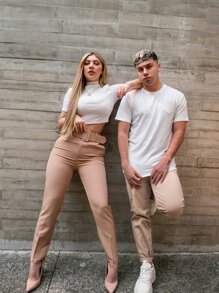 Top corto de cuello a la caja - Blanco - Ver 1