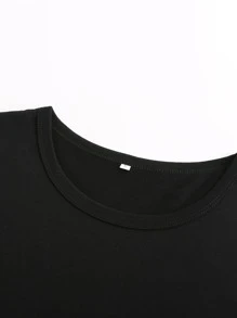 Camiseta con estampado de luna y estrella - Negro - Ver 3