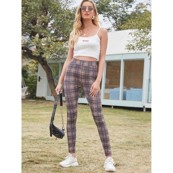 

Plaid Cropped Leggings, Multicolor