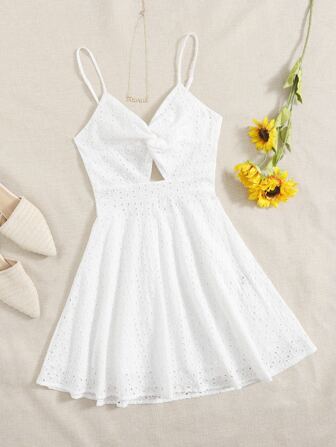 فستان كامي شيفي بفتحة ومطوي امامي