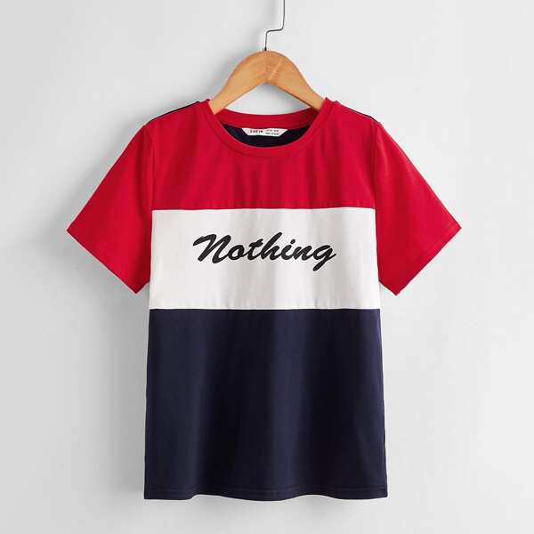 

Boys Letter Graphic Colorblock Tee, Multicolor